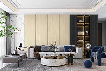 绩溪轻奢风格-客厅